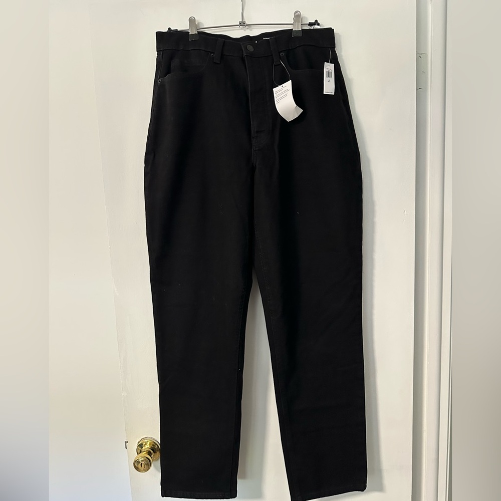 Old Navy Black Curvy Tall Sky-Hi Straight Jeans | 12T